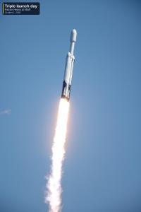 Falcon Heavy at liftoff, NASA Europa Clipper, October 14 2024